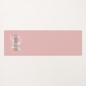 Matige zwart-roze monogram naam yoga mat (Achterkant (horizontaal))
