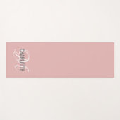 Matige zwart-roze monogram naam yoga mat (Voorkant (horizontaal))