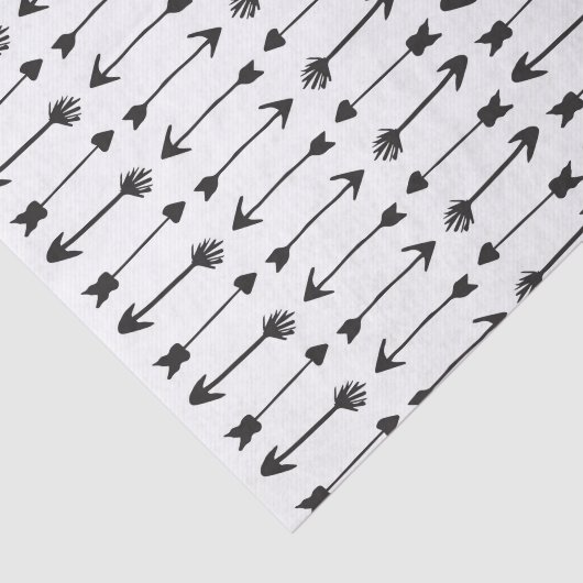 Matige zwarte en witte handbediende pijlen tissuepapier (Detail)