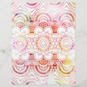 Matige zwarte roze koraal waterverf florale mandal flyer (Voorkant)