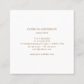 Matige zwarte roze witte abstracte waterverf vierkante visitekaartje (Achterkant)