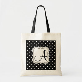 Matige zwarte witte haarpunten, monogrammen tote bag