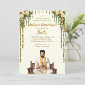 Matikoor Haldi Indiase bruidsgrooms sjabloon Kaart (Staand voorkant)