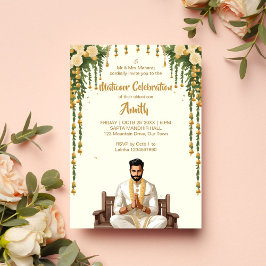 Matikoor Haldi Indiase bruidsgrooms sjabloon Kaart