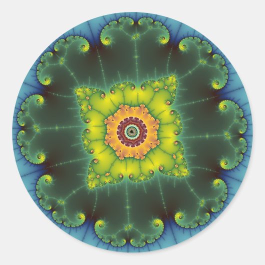 Matilda 1 - Fractal Art Ronde Sticker (Voorkant)