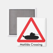 Matilda kruising waarschuwingsteken magneet (Voorkant / Achterkant)
