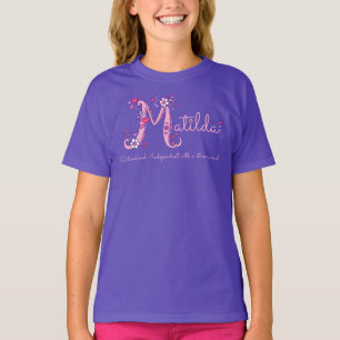 Matilda meisjes M naam betekent monogram t-shirt