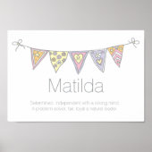 Matilda meisjes naam en betekenis poster (Voorkant)