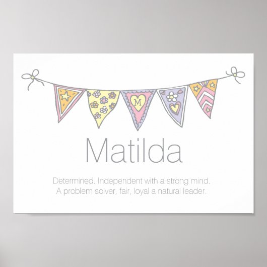 Matilda meisjes naam en betekenis poster (Voorkant)