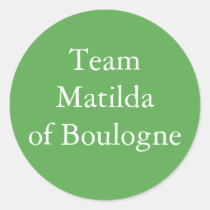 Matilda of Boulogne, Queen of England Ronde Sticker