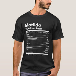 Matilda Voeding Feiten Gift Grappig Gepersonalisee T-shirt