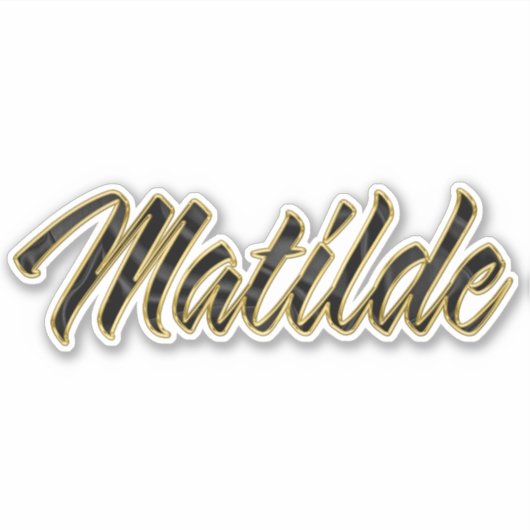 Matilde black gold Lettering Aufkleber Sticker (Voorkant)