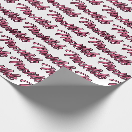 Matilde faded pink personalisiertes Geschenkpapier Cadeaupapier (Hoek)