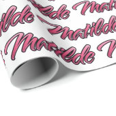 Matilde faded pink personalisiertes Geschenkpapier Cadeaupapier (Rol Hoek)