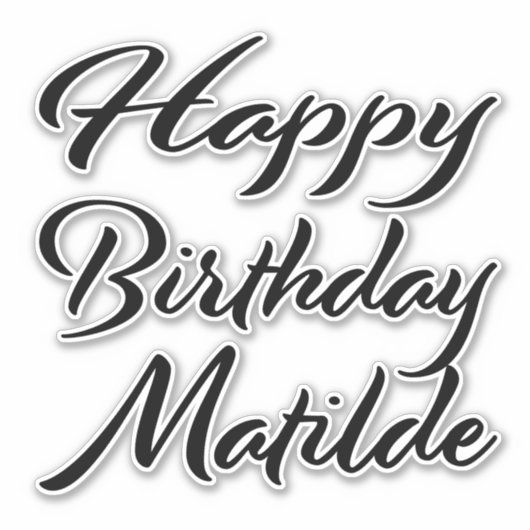 Matilde Name Vorname black Sticker Geburtstag (Voorkant)