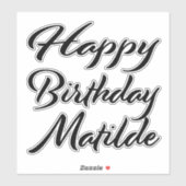 Matilde Name Vorname black Sticker Geburtstag (Vel)