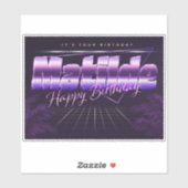 Matilde Name Vorname lila retro Sticker Geburtstag (Vel)