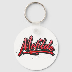 Matilde red Heart Graffiti Schlüsselanhänger Sleutelhanger