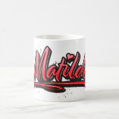Matilde red Heart Graffiti Tasse Kaffeetasse Koffiemok (Center)
