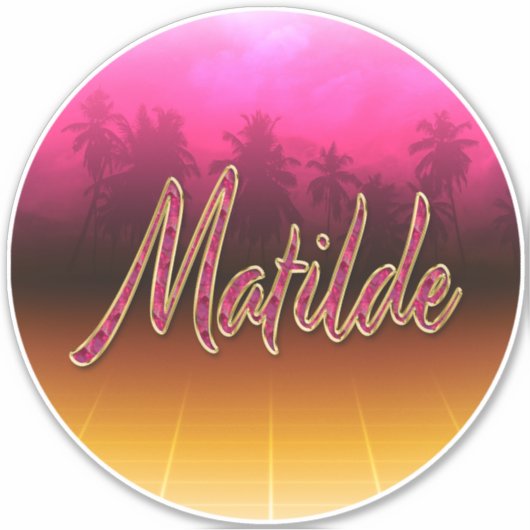 Matilde Vorname Name golden pink Aufkleber Sticker (Voorkant)