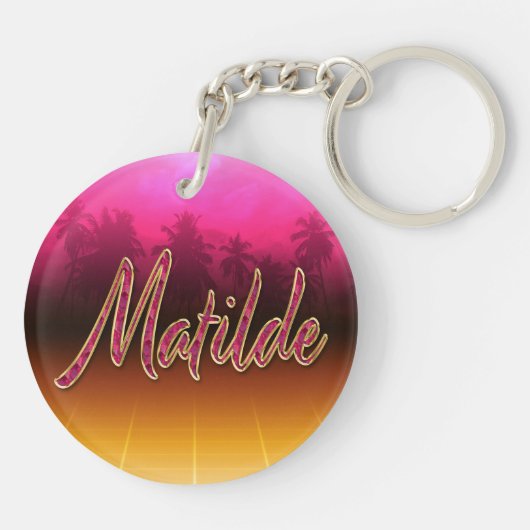 Matilde Vorname Name golden pink Schlüsselanhänger Sleutelhanger (Achterkant)