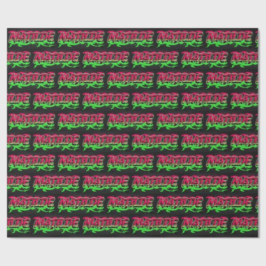 Matilde Vorname Name Graffiti red green Cadeaupapier (Vlak)