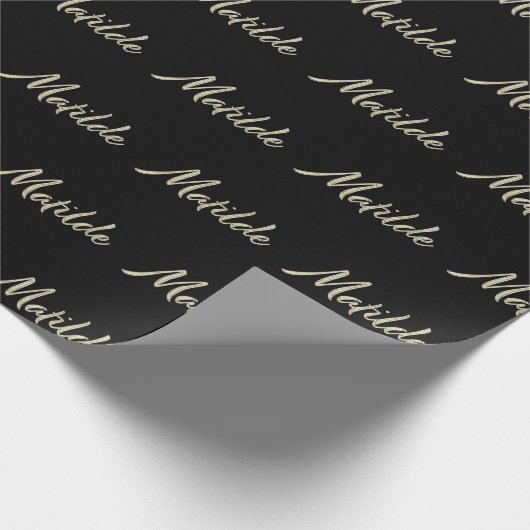 Matilde white gold Handwriting Geschenkpapier Cadeaupapier (Hoek)