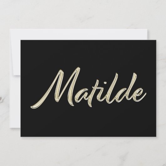 Matilde white gold Handwriting Karte Kaart (Voorkant)