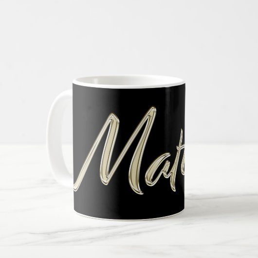 Matilde white gold Handwriting Tasse Kaffeetasse Koffiemok (Voorkant links)