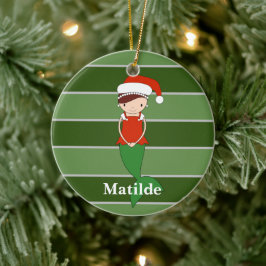 Matilde Zeemeermin Kerstmis Special Keramisch Ornament