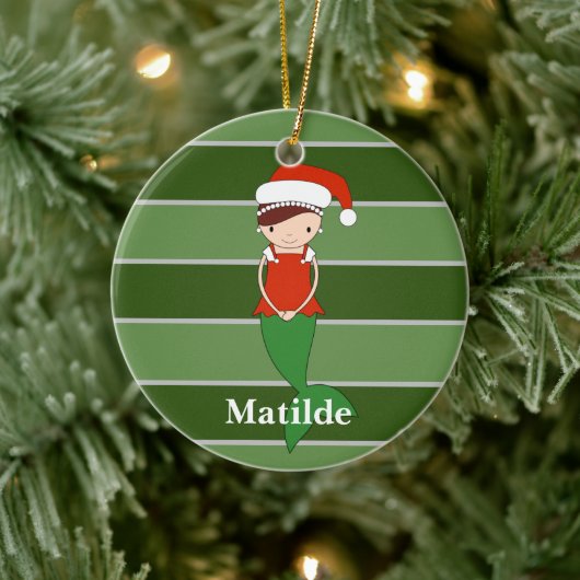 Matilde Zeemeermin Kerstmis Special Keramisch Ornament (Boom)