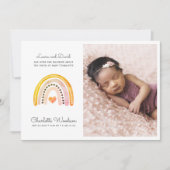 Matin Baby Girl Foto geboorteaankondiging | Roze Aankondiging (Voorkant)