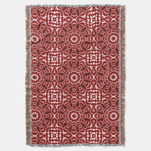 Matin Batik Red White geweven Throw Blanket Deken (Voorkant Verticaal)