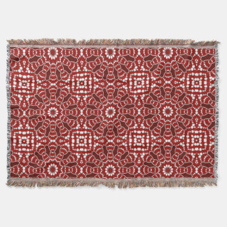 Matin Batik Red White geweven Throw Blanket Deken