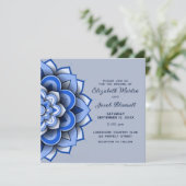 Matin blauw papier snijdt Mandala Wedding Kaart (Staand voorkant)