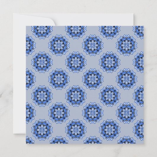 Matin blauw papier snijdt Mandala Wedding Kaart (Achterkant)