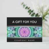 Matin cadeaucertificaat voor waterlily mandala (Staand voorkant)