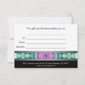 Matin cadeaucertificaat voor waterlily mandala (Achterkant)