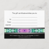 Matin cadeaucertificaat voor waterlily mandala (Achterkant)