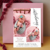 Matin Elegant Baby Girl Foto Collage Birth Aankondiging