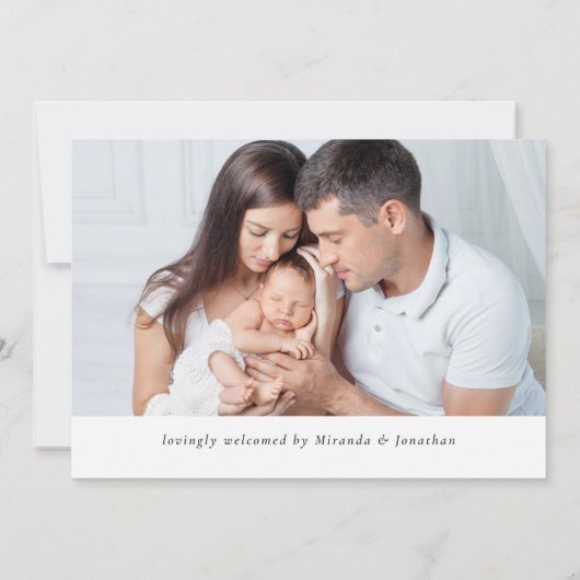 Matin Newborn Photo Collage Birth Aankondiging (Achterkant)