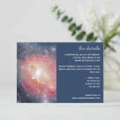 Matin Night Sky Galaxy Blue Paars Red Informatiekaartje (Staand voorkant)