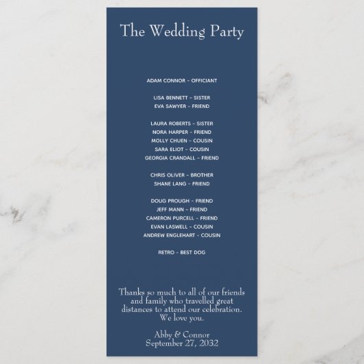 Matin Night Sky Galaxy Blue Paars Red Programmakaart (Achterkant)