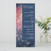 Matin Night Sky Galaxy Blue Paars Red Programmakaart (Staand voorkant)