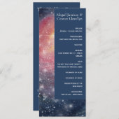 Matin Night Sky Galaxy Blue Paars Red Programmakaart (Voorkant / Achterkant)
