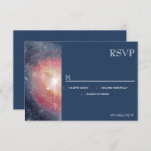 Matin Night Sky Galaxy Blue Paars Red RSVP Kaartje (Voorkant / Achterkant)