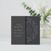 Matin zwart papier snijdt Mandala Peekaboo Wedding Kaart (Staand voorkant)