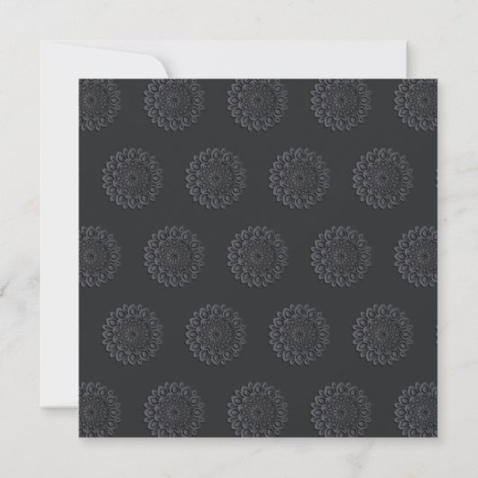 Matin zwart papier snijdt Mandala Peekaboo Wedding Kaart (Achterkant)