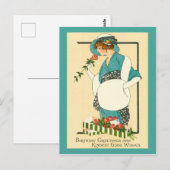 MATINEE MEISJE VERJAARDAG ART DECO BRIEFKAART (Voorkant / Achterkant)