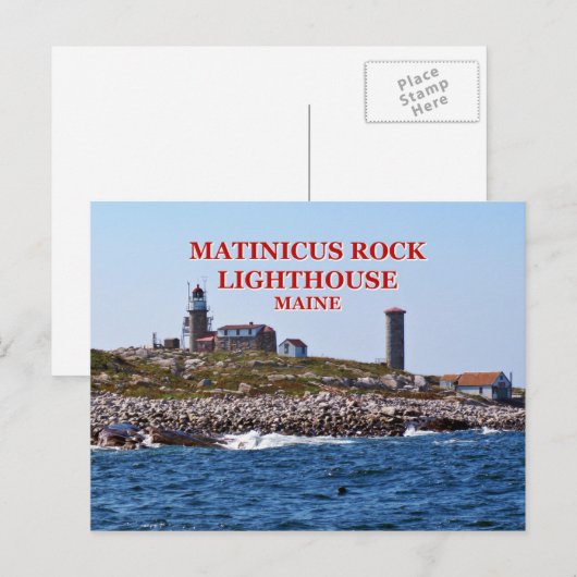 Matinicus Rock Lighthouse, Maine Briefkaart (Voorkant / Achterkant)